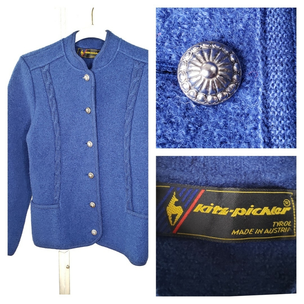Vtg Boiled Wool Jacket Tyrol Austrian Kitz Pichler